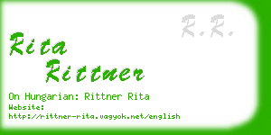 rita rittner business card